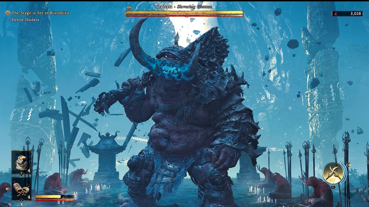 Screens from a horror samurai game
