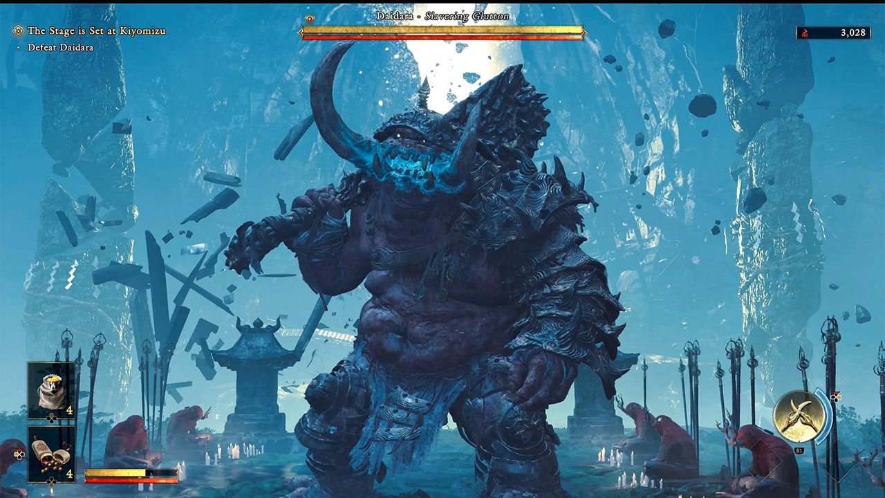 Screens from a horror samurai game