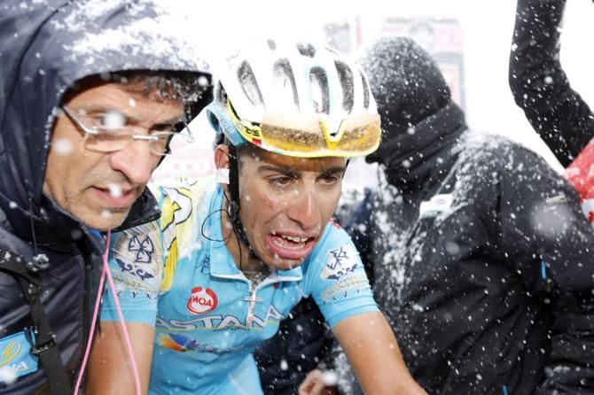 Fabio Aru (Astana) at the finish of stage 20 on Tre Cime di Lavaredo