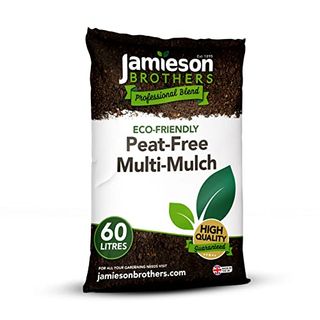 Jamieson Brothers Peat Free Multi-Mulch 60l Bag - Garden Mulch Natural Eco Friendly Peat Free - Ideal for Beds, Borders, Raised Beds, Weed Suppression & Improving Soil Structure