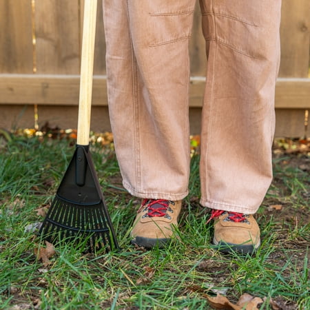 Expert Gardener 8-Inch Wood and Poly Shrub Leaf Rake