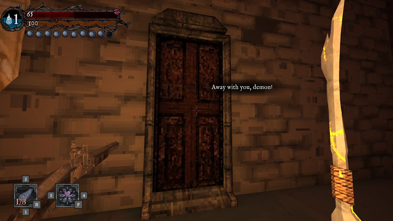 Hark the Ghoul screenshot showing hostile door telling player to go away