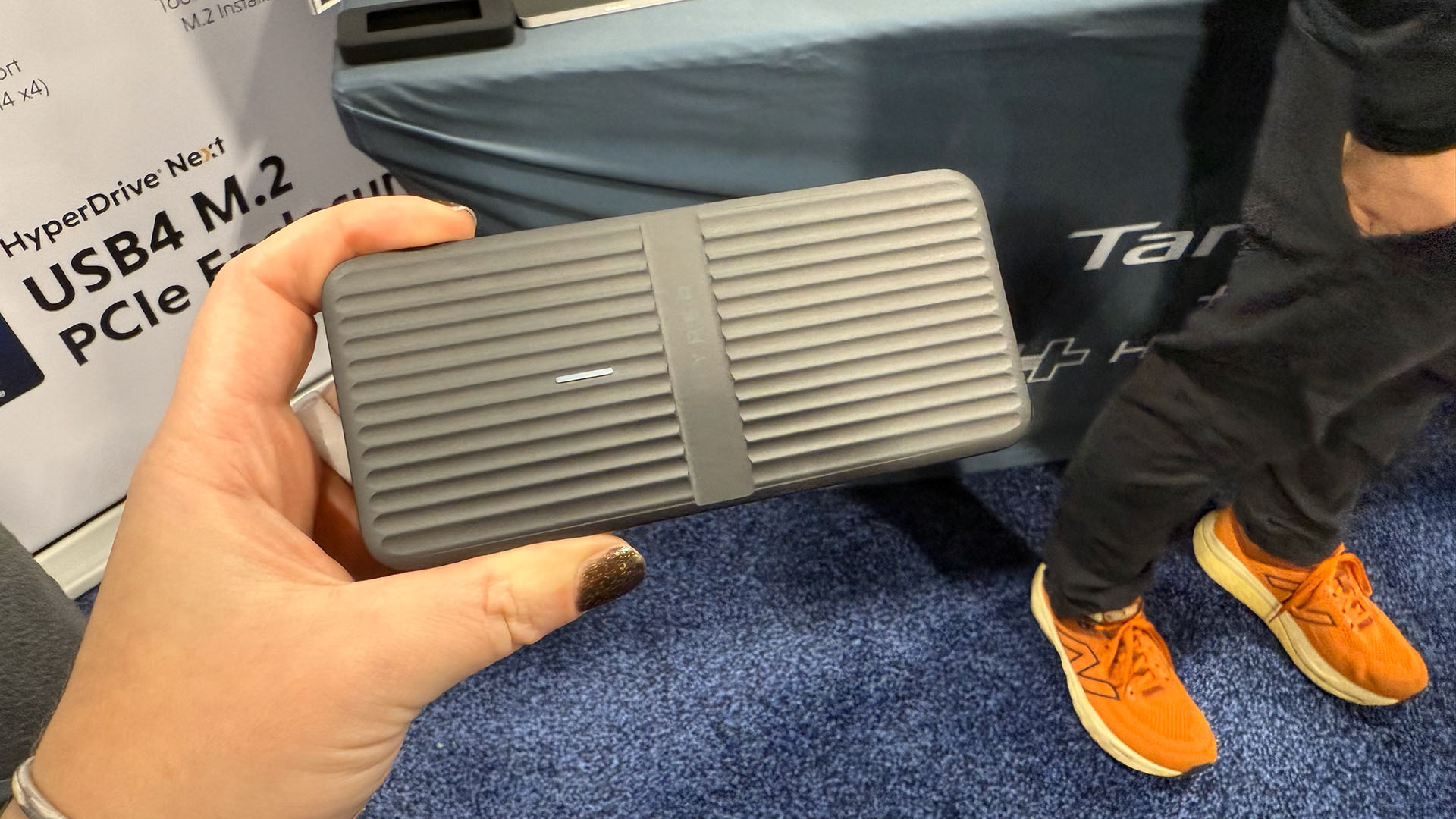 An electronic product being shown at CES 2026