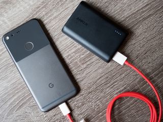 Google Pixel with battery