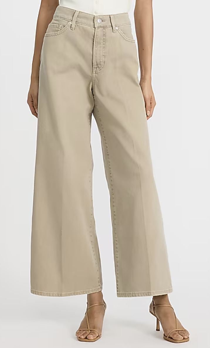 Express, High Waisted Wide Leg Ankle Khaki Jeans (Were $88)