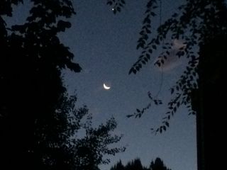 A crescent moon greeted us as we began our journey to see the total solar eclipse.