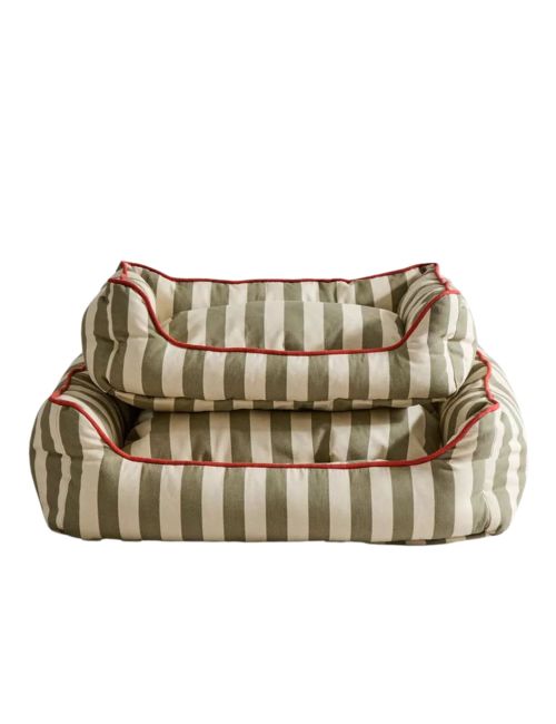 Striped Pet Bed With Piping