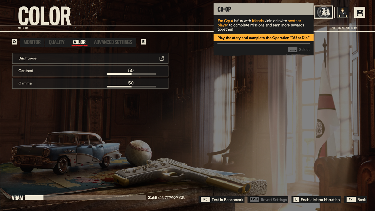 Far Cry 6 settings menu screenshots