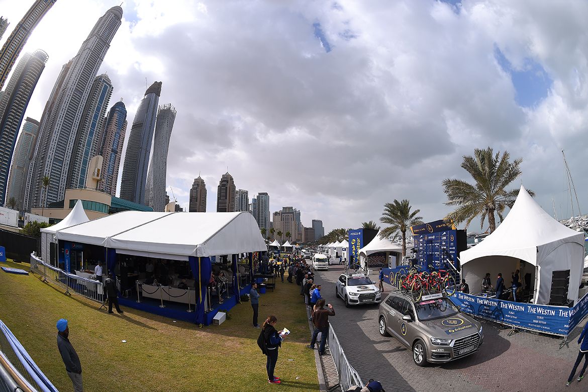 The riders signed on in downtown Dubai in the morning