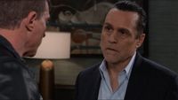 Steve Burton and Maurice Benard as Jason and Sonny in a tense moment in General Hospital
