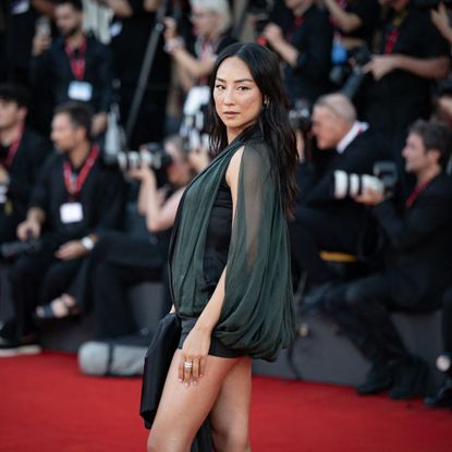 greta lee on the red carpet at venice film festival 2025