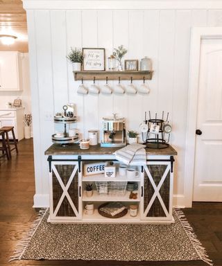 A farmhouse style DIY coffee bar