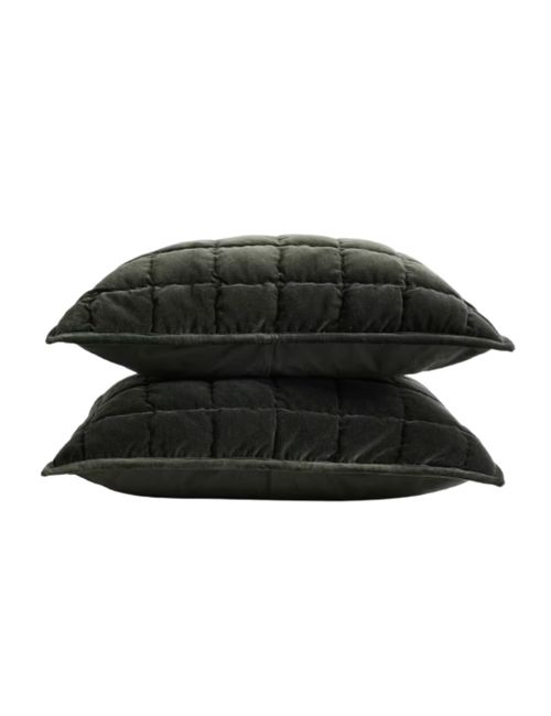 Cotton Velvet Box Quilted Sham Set