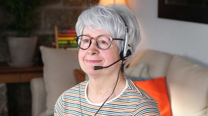 photo of woman with headset