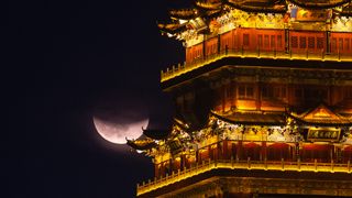 Partial lunar eclipse from China
