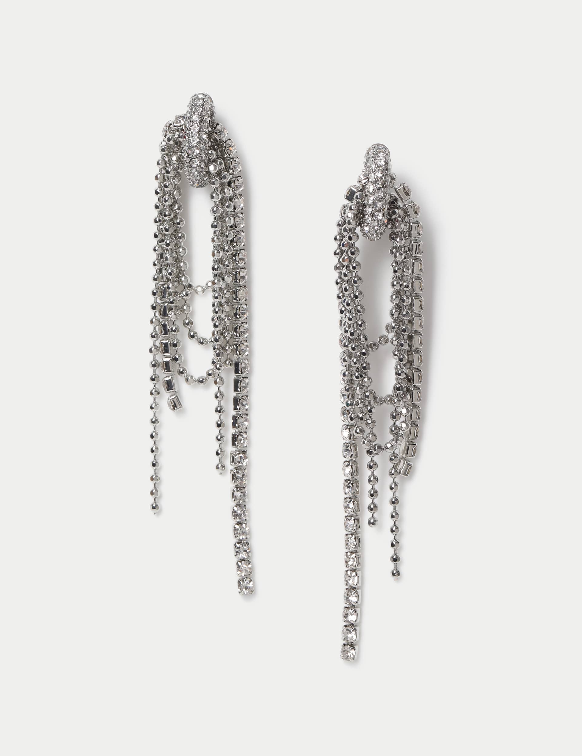 Rhinestone Drape Drop Earrings