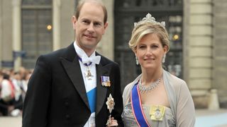 Prince Edward, the Earl of Wessex and Princess Sophie, the Countess of Wessex attend the wedding of Crown Princess Victoria of Sweden and Daniel Westling on June 19, 2010 in Stockholm, Sweden.