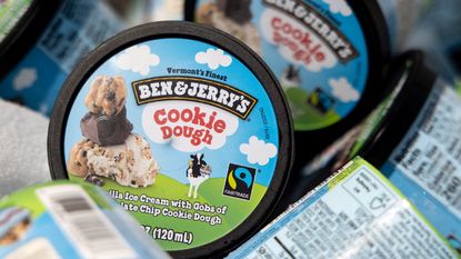 Ben & Jerry's cookie dough ice cream, one of their most popular flavours before the release of the dog treats