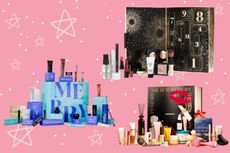a collage showing the the Bobbi Brown, Debenhams and LookFantastic beauty advent calendars on sale for Black Friday and Cyber Monday