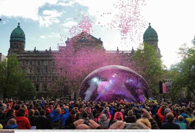 Belfast has been hit by an explosion of pink