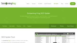 SEO Spider website screenshot