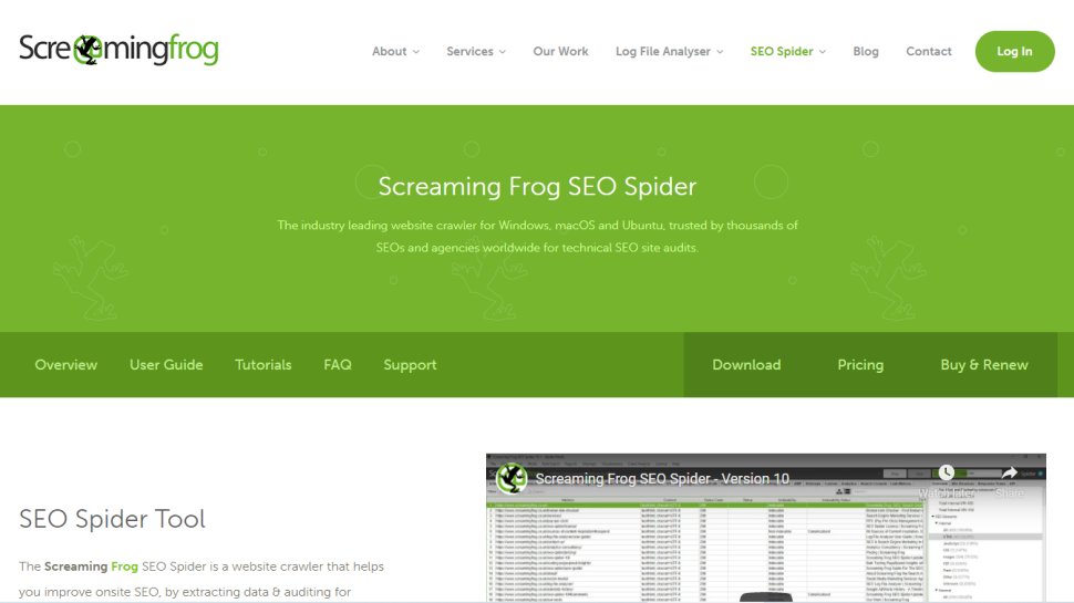 Website screenshot for SEO Spider