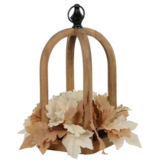 Harvest Lantern with Cream Leaves 