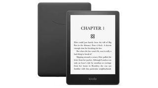 A Kindle Paperwhite on a white background.