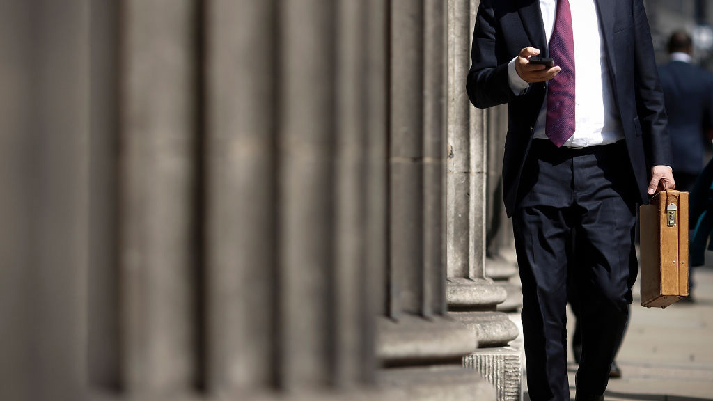  business man using a smartphone