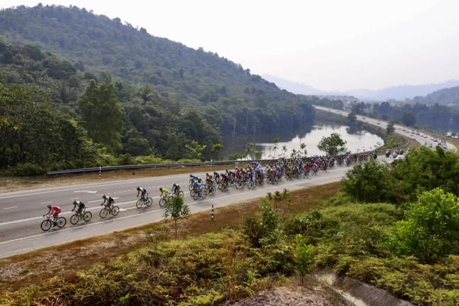 The riders head to the top of Genting Highlands