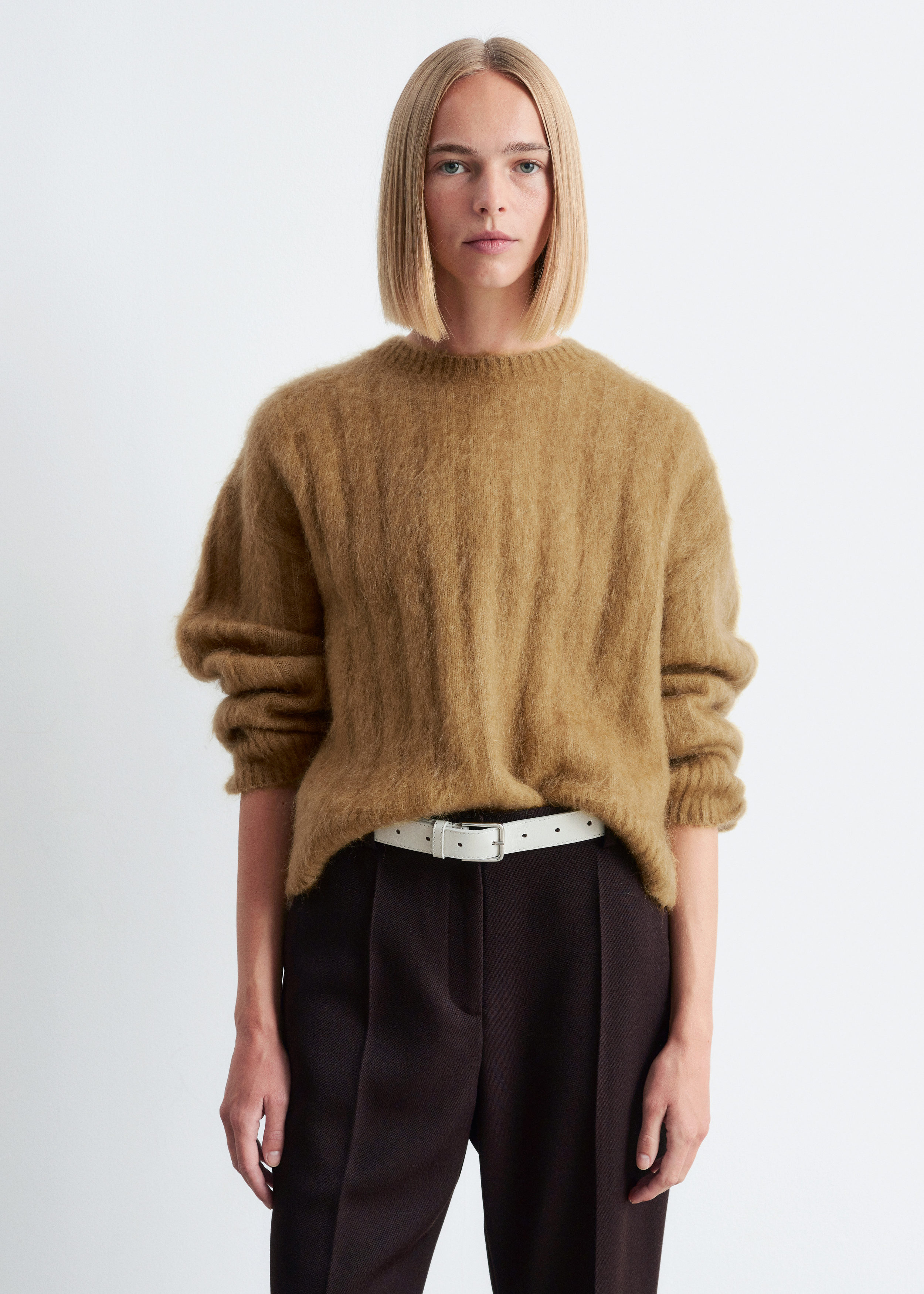Mohair-Blend Rib-Knit Jumper