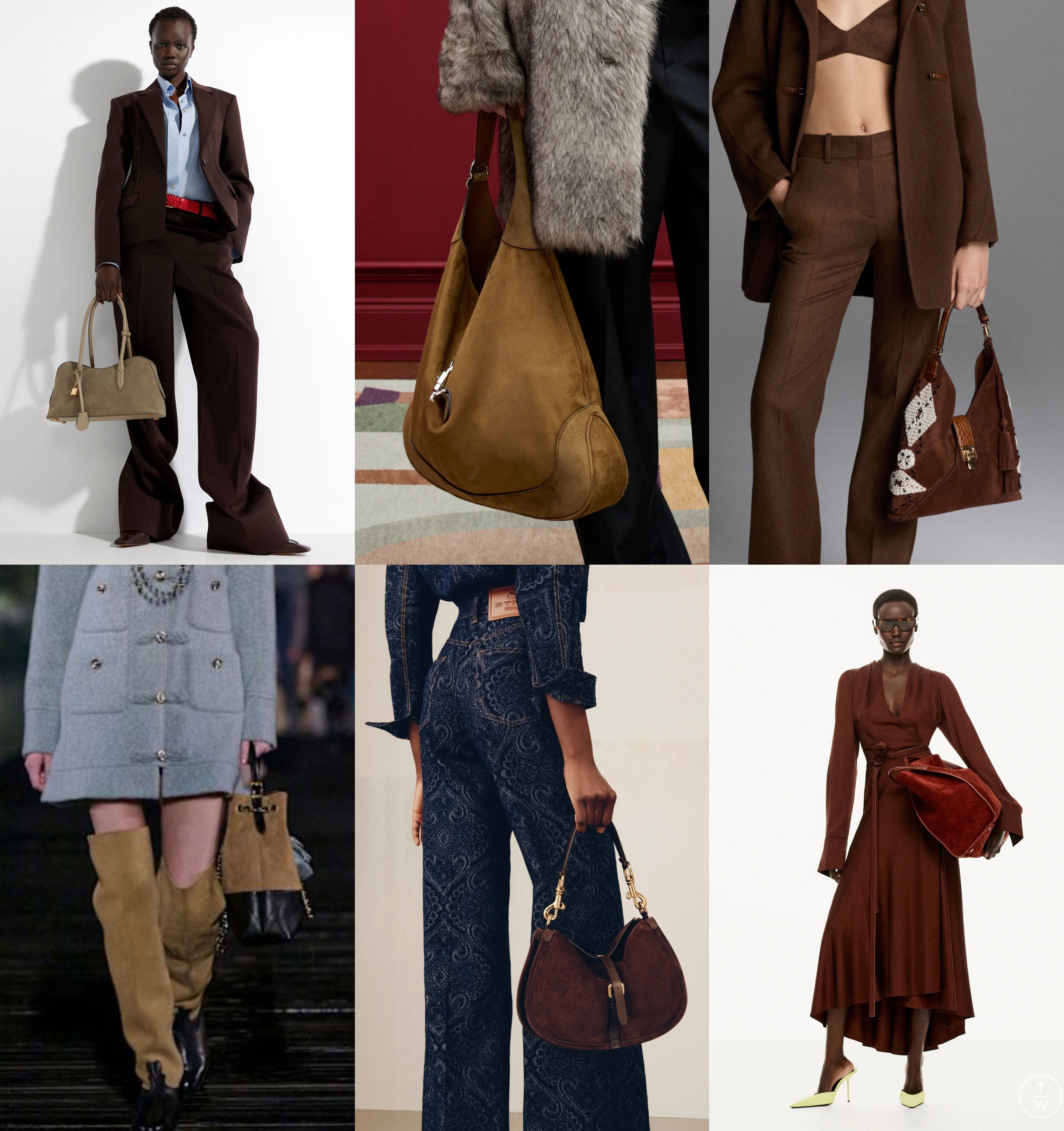 the summer suede 2025 bag trend at Stella McCartney, Gucci, Ermanno Scervino, Chanel, Etro, Victoria Beckham