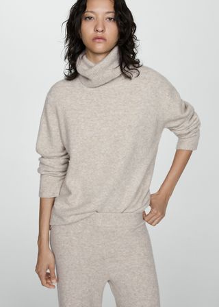 Turtleneck Knit Sweater - Women | Mango Usa