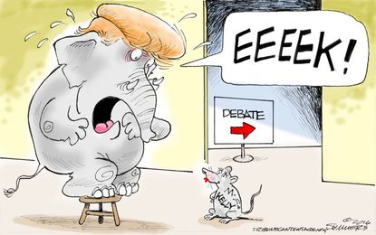 Political Cartoon U.S. Trump Fox Debate
