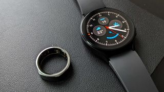 Oura Ring (Gen 3) next to the Galaxy Watch 5