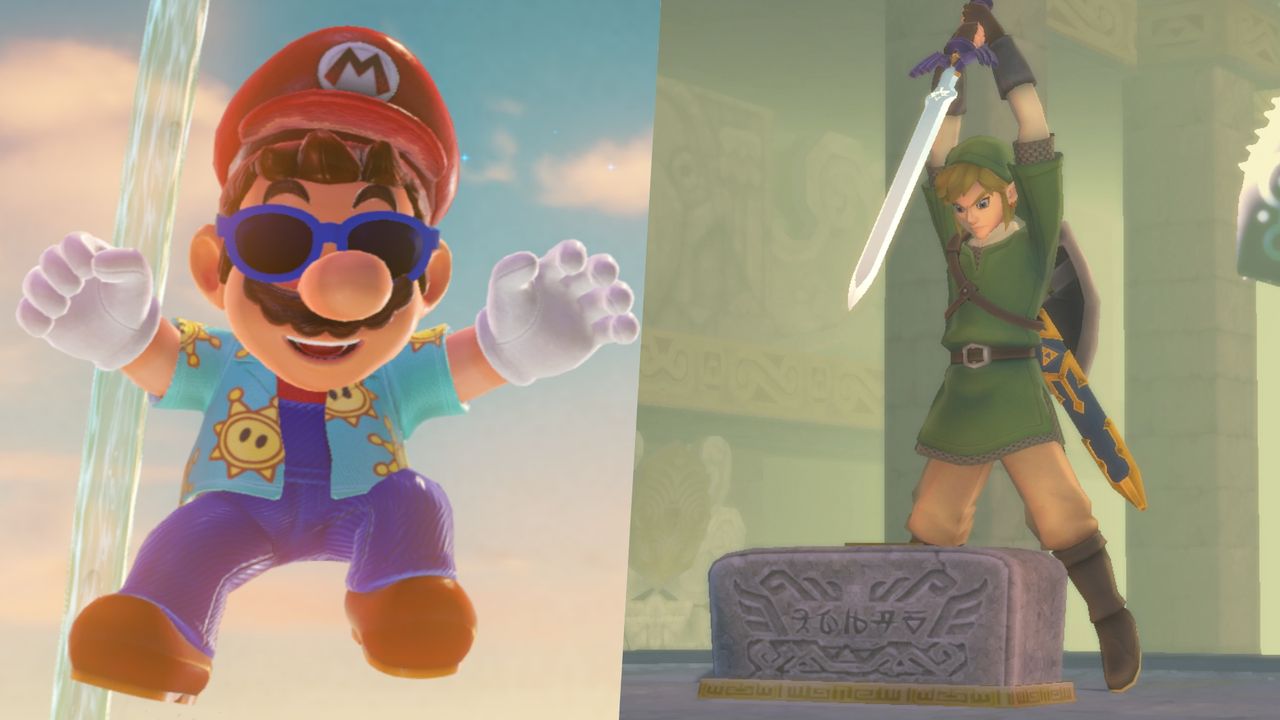 Super Mario Odyssey and The Legend of Zelda: Skyward Sword 