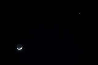 Venus and the Crescent Moon over Arizona