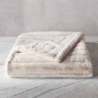 neutral throw blanket faux fur