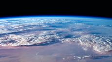 This image is a digital enhancement of a NASA image of Earth&rsquo;s atmosphere.