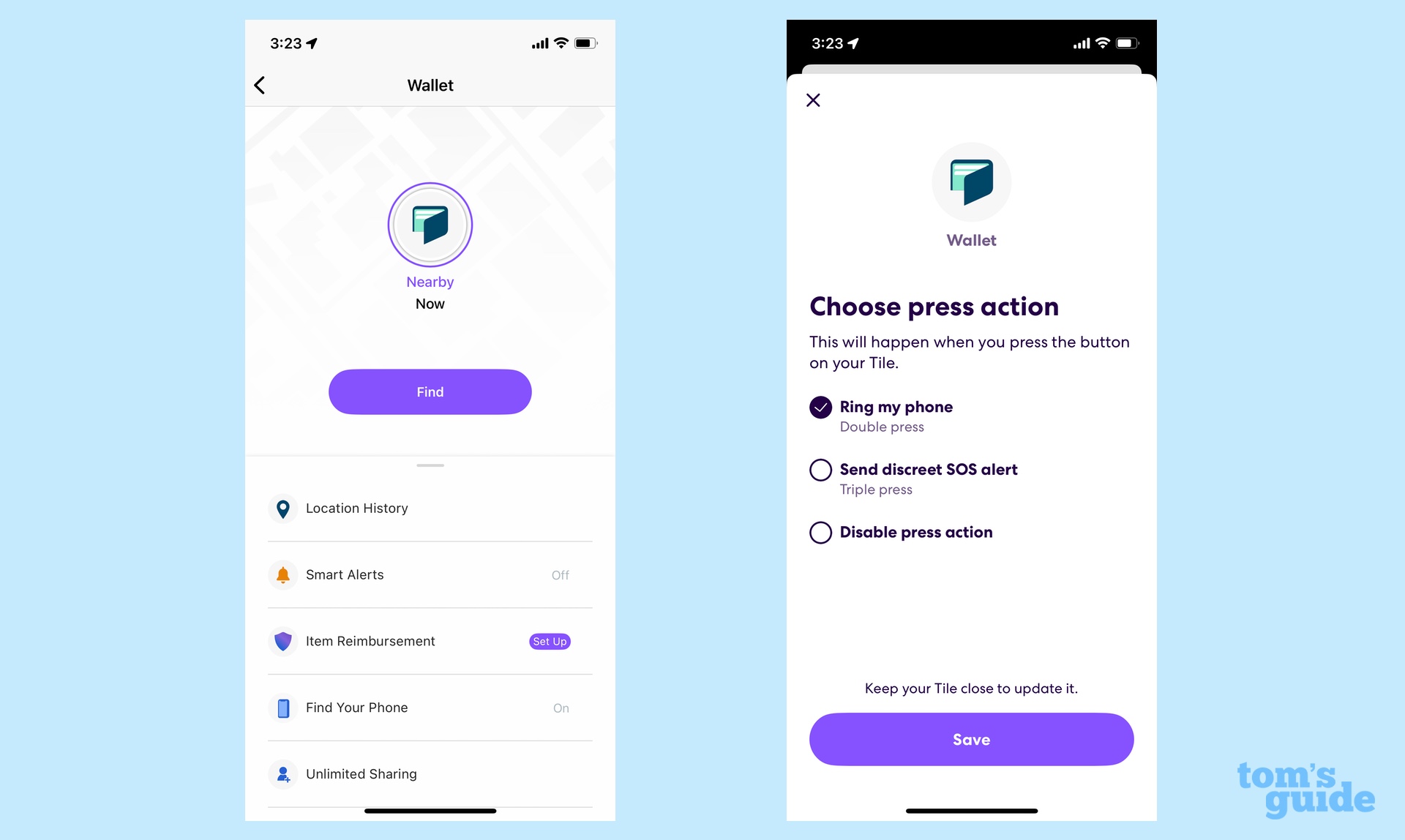 Tile Slim being tracked in Tile and Life360 apps