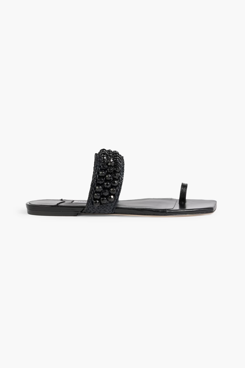 Jimmy Choo, Love bead-embellished raffia and leather sandals