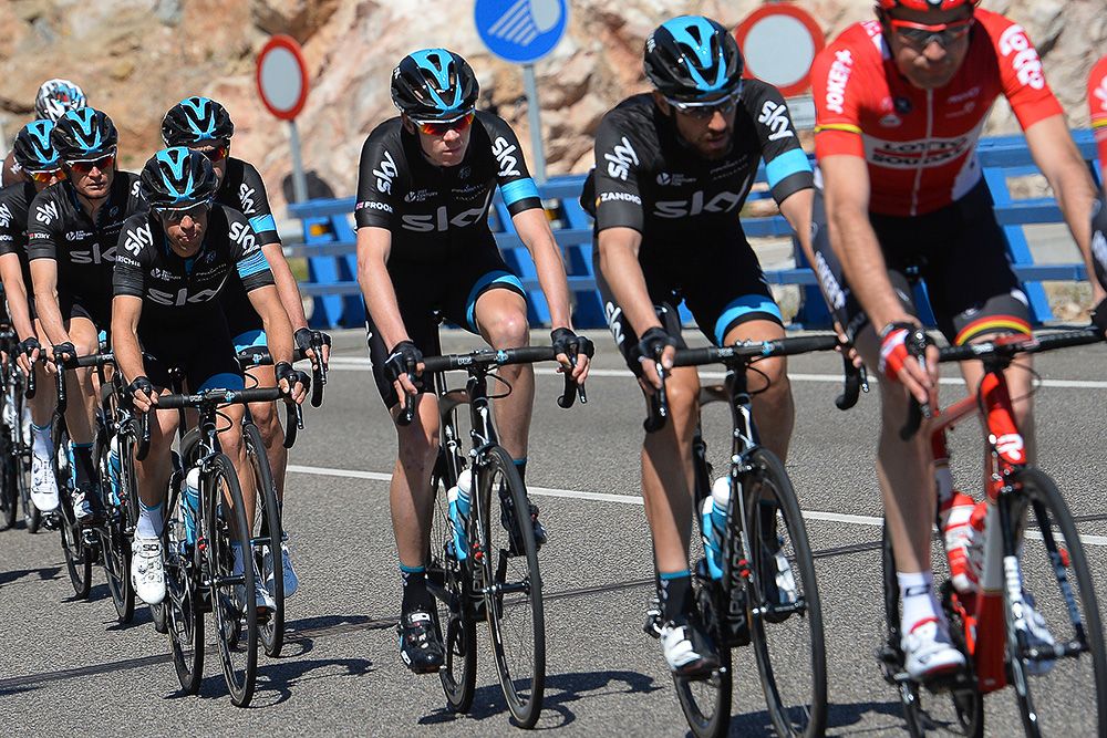 Richie Porte and Chris Froome rode in the Sky train.