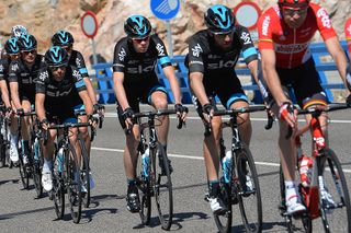 Richie Porte and Chris Froome rode in the Sky train.