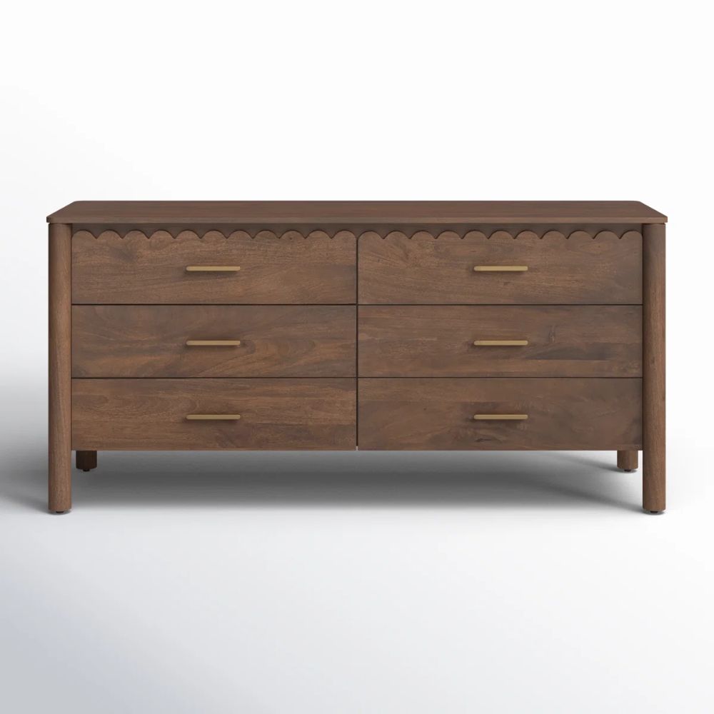 Lola Solid Wood 63'' W 6 - Drawer Dresser