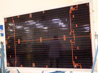 A chalkboard-sized panel typically used on satellites. It can produce about 2500 watts and DIRECTTV satellites use 12 of these panels.