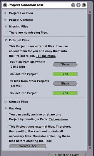 Fig. 3. You must collect all files into the Project folder before creating a Pack.