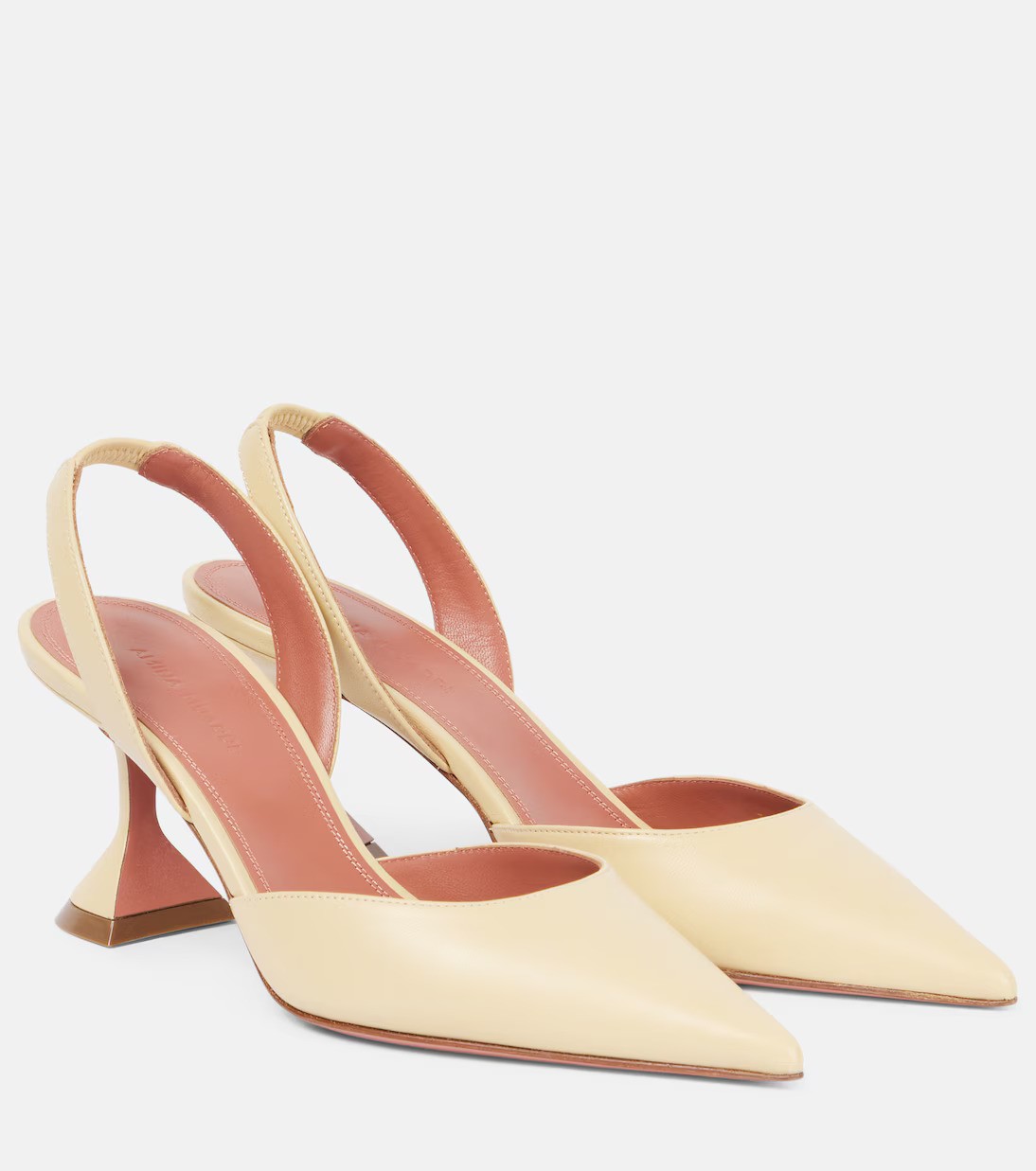 Amina Muaddi, Holli 70 leather slingback pumps