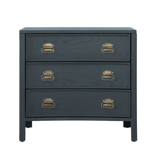 Mackenna Navy 3-Drawer Nightstand