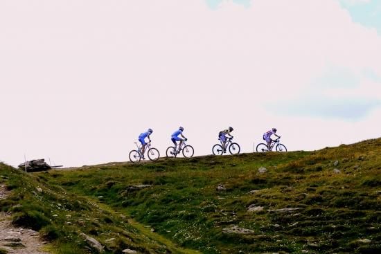 Riders went up in threes and fours as the gradients took their toll.