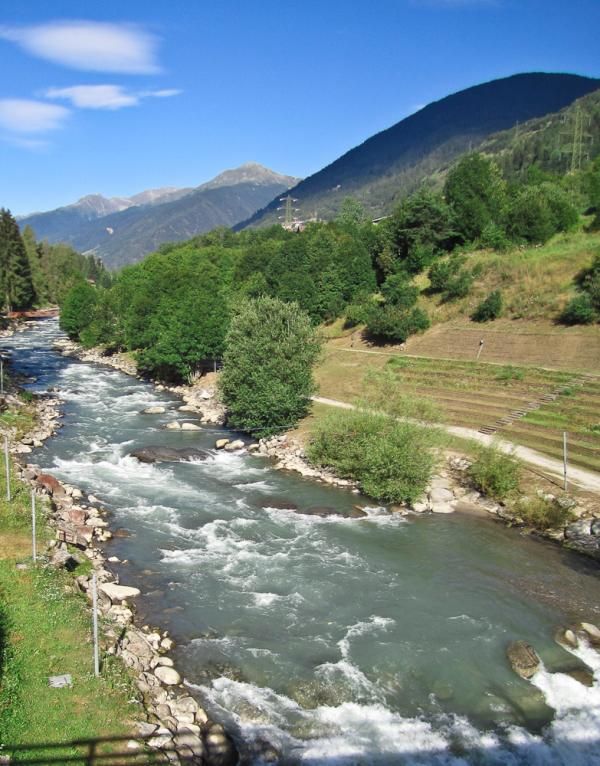 The racing was along the fast moving River Noce